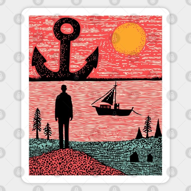 Existential Sadness - The Anchor of Melancholy Magnet by TuncGK